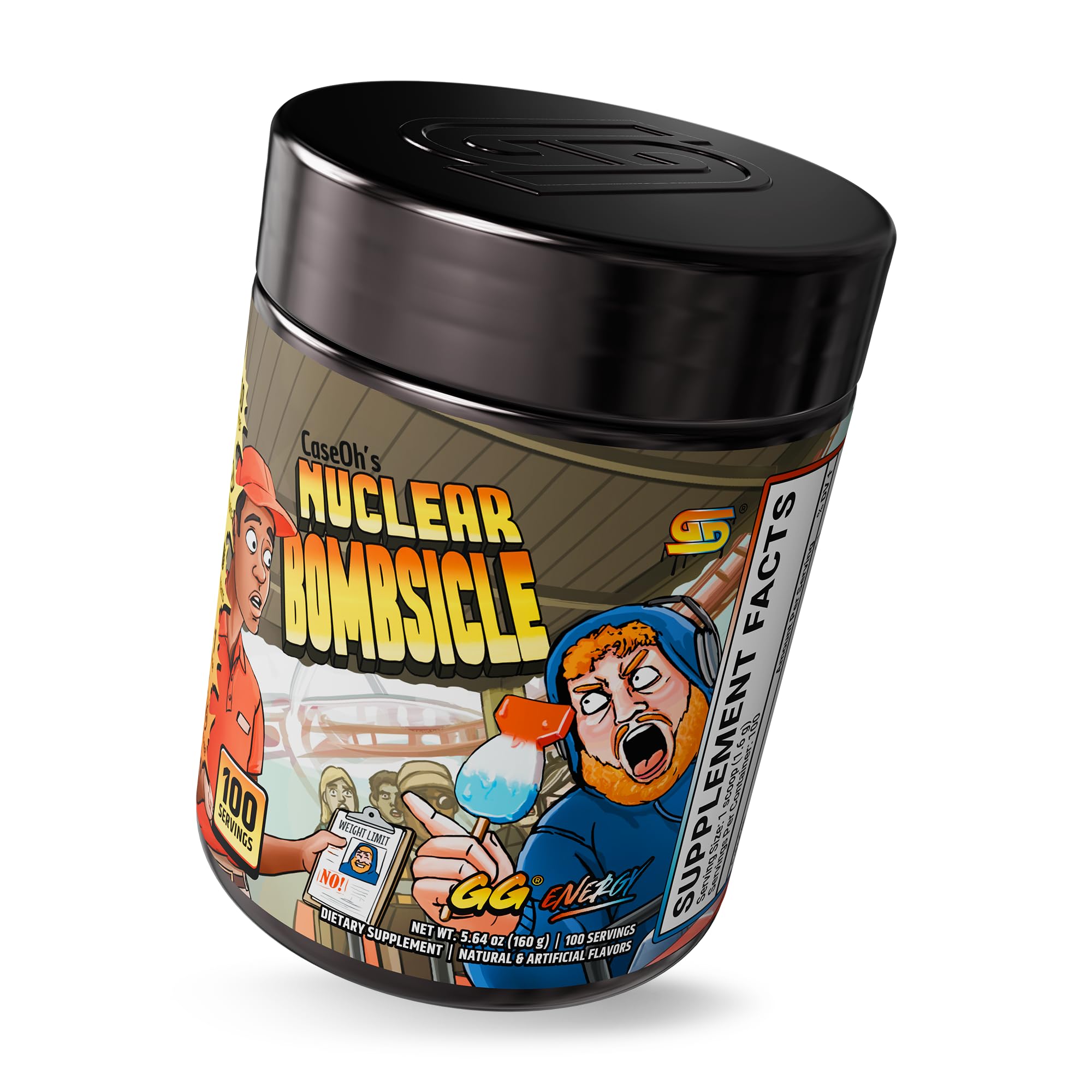 Gamer Supps GG Energy - CaseOh's Nuclear Bombsicle by CaseOh (100 Servings) - Keto Friendly Gaming Energy and Nootropic Blend, Sugar Free + Organic Caffeine + Vitamins + Immune Support, Powder Drink Gamer SuppsAu supplements
