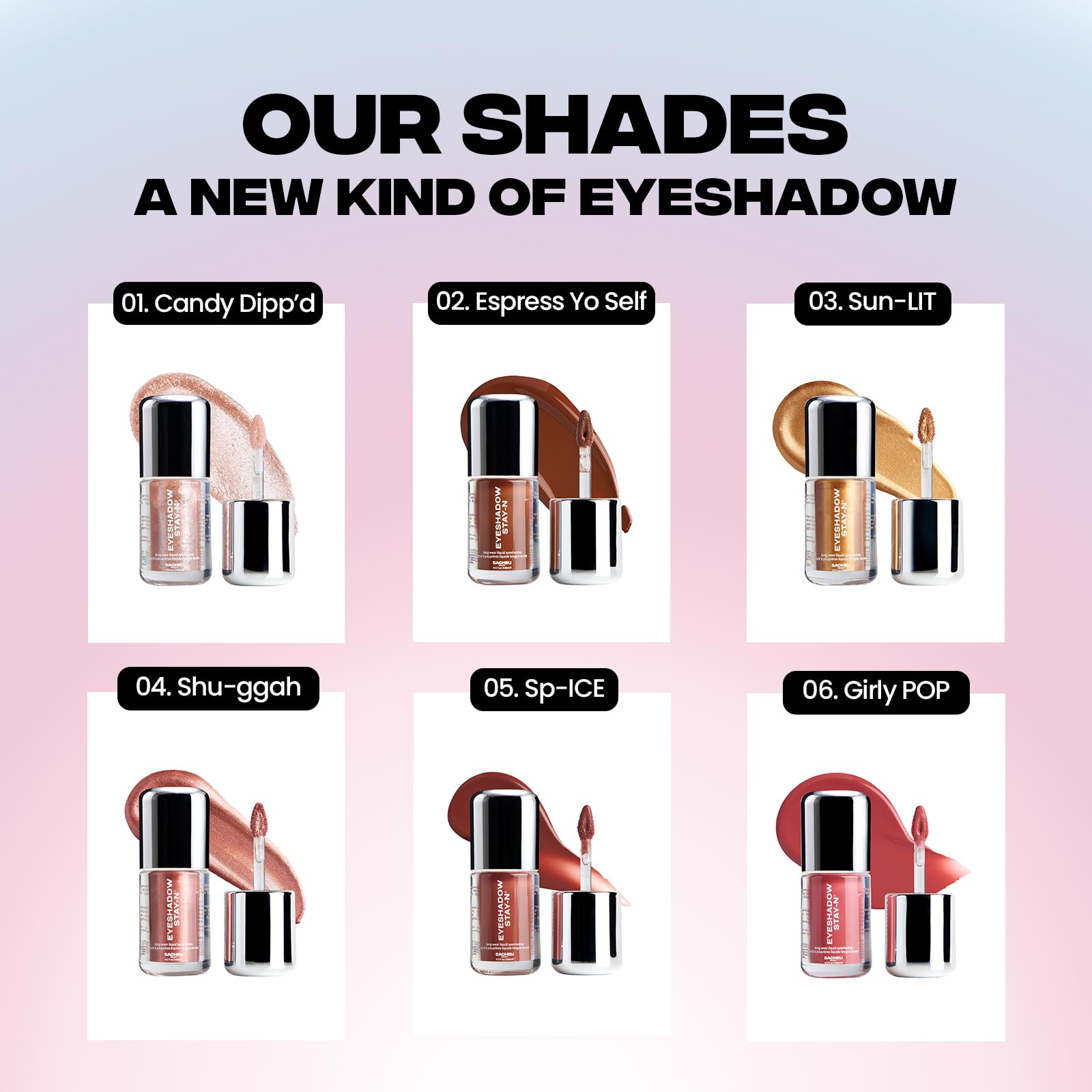Sacheu Liquid Eyeshadow STAY-N Longwear Eye Makeup — Buildable Highly Pigmented & Blendable Eye Shadow Cream in Matte & Shimmer Finishes, Candy Dipp’d SacheuAu supplements