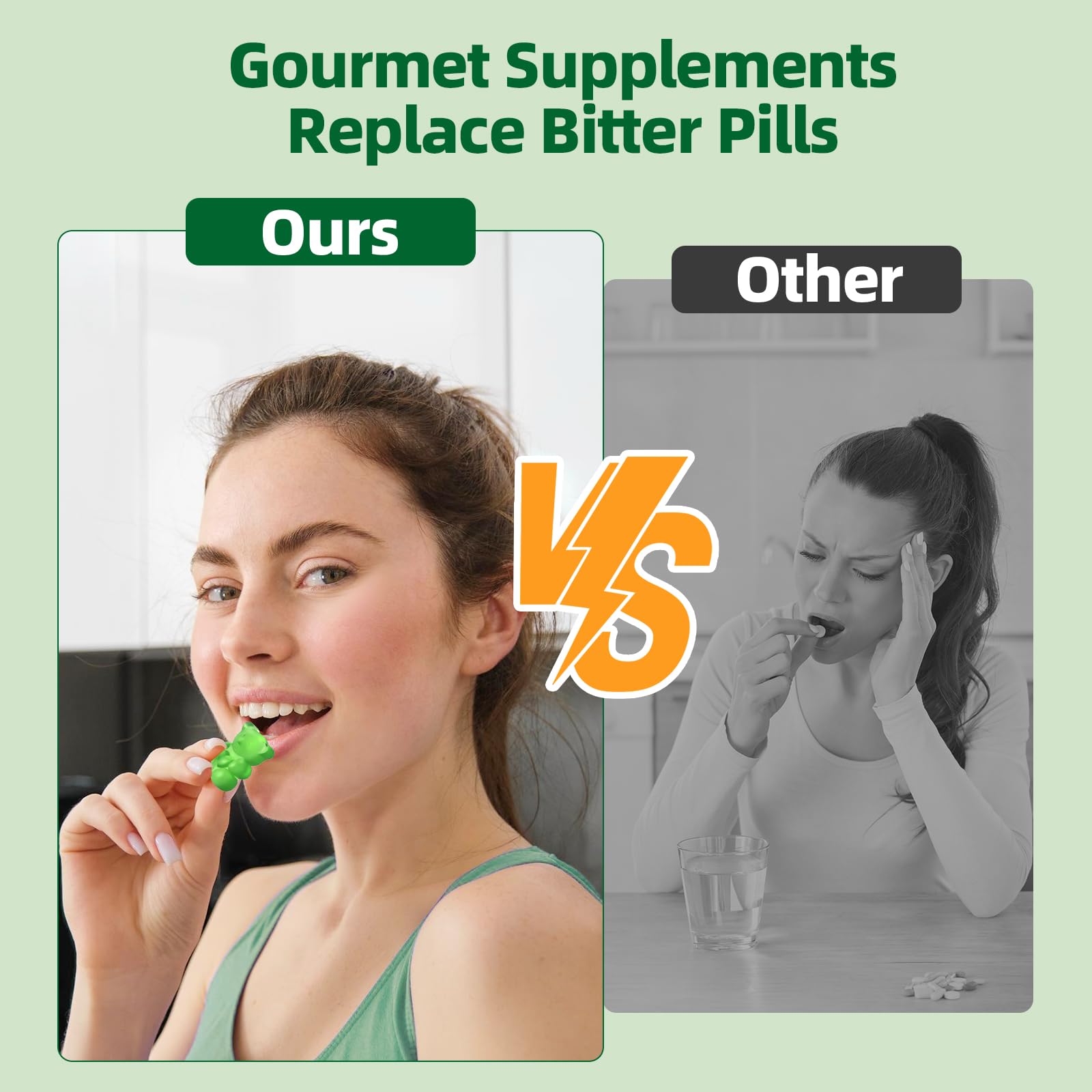 Multivitamin Super Greens Gummies - Daily Vegan Gummy Vitamins for Women, Apple Flavor | Organic Blend with Vitamin C, Turmeric, Zinc, Immune Support, Energy Booster, Metabolism | 60 Count CNDANTINGAu supplements