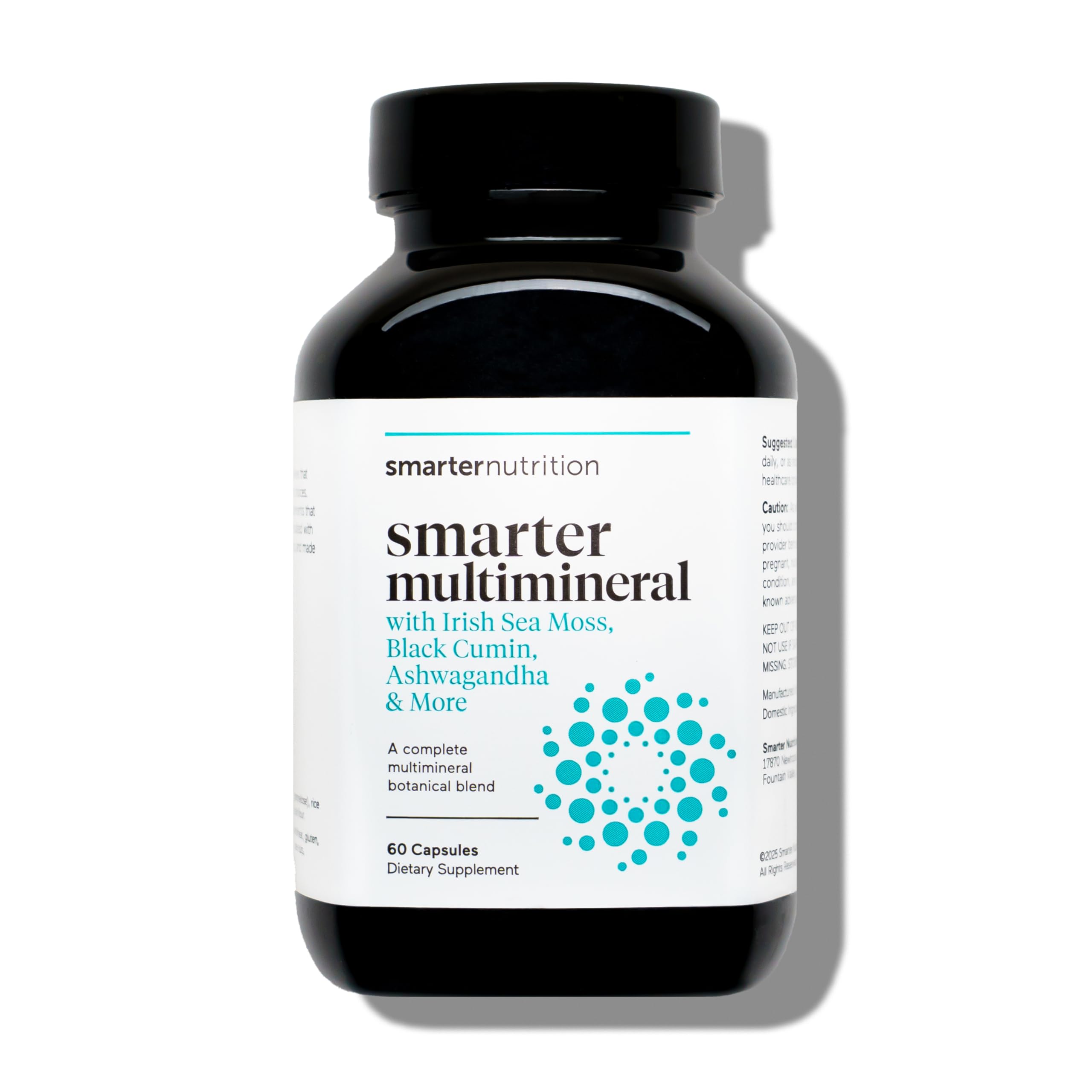 SMARTERNUTRITION Sea Moss Multimineral with Irish Sea Moss with Ashwagandha Bladderwrack Turmeric Zinc Vitamin C Elderberry Dandelion - Non-GMO, USA Manufactured - 60 Capsules[30 Day Supply] SMARTERNUTRITIONAu supplements
