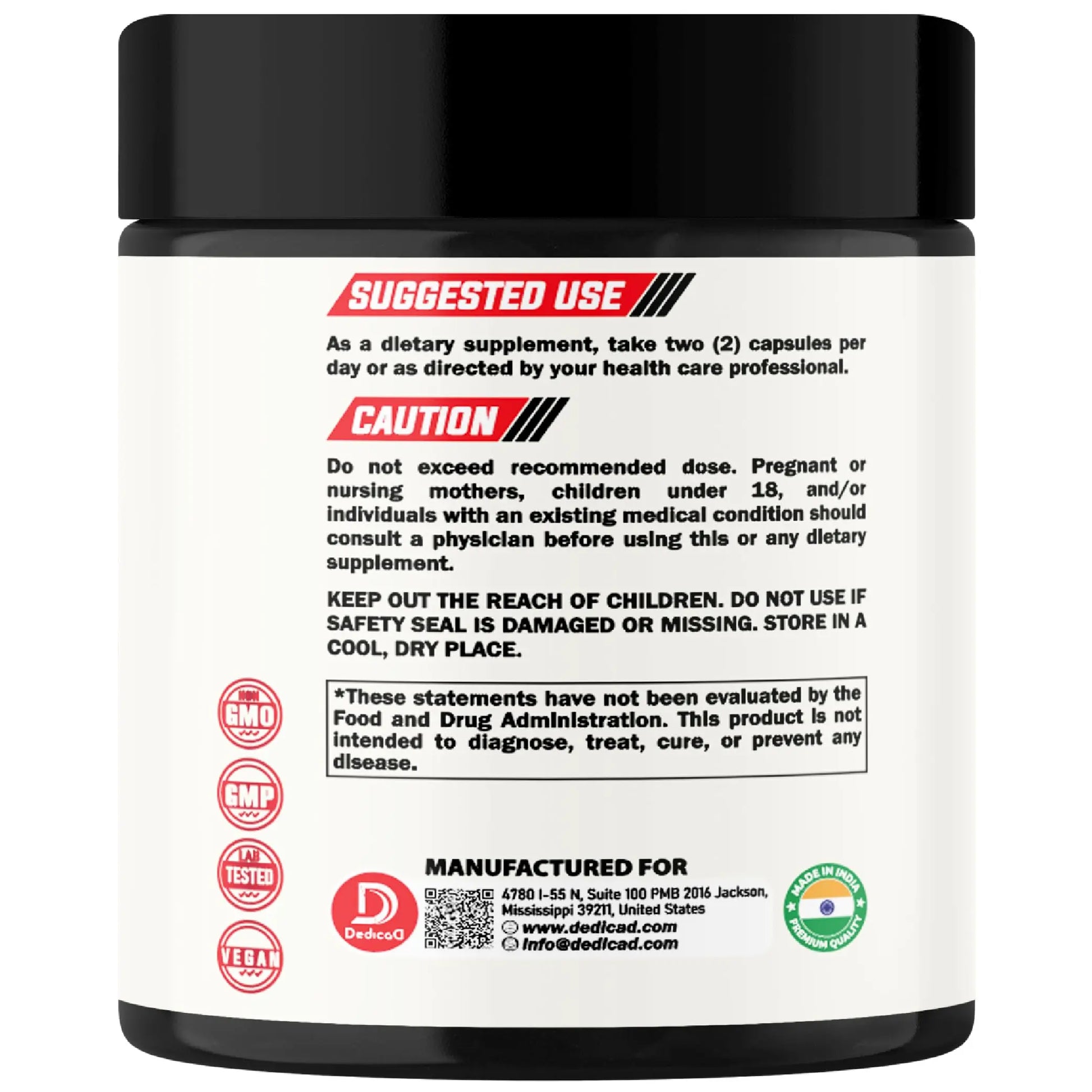 DEDICAD NAD Supplement with Nicotinamide Riboside, Trans-Resveratrol, Quercetin - Cellular Energy & Repair, Vitality, Healthy Aging - 60 Count DEDICADnz supplements