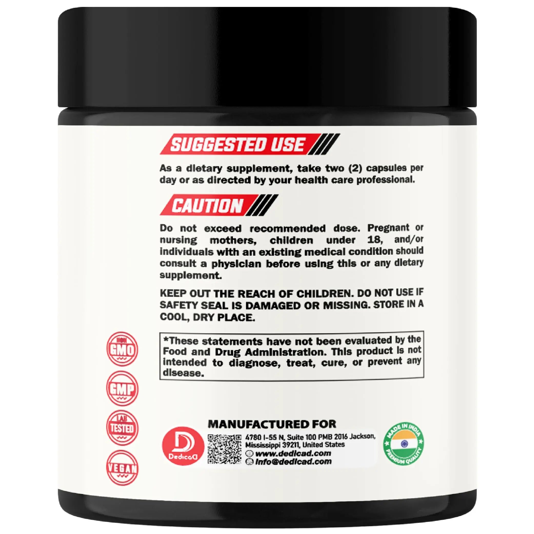 DEDICAD NAD Supplement with Nicotinamide Riboside, Trans-Resveratrol, Quercetin - Cellular Energy & Repair, Vitality, Healthy Aging - 60 Count DEDICADnz supplements