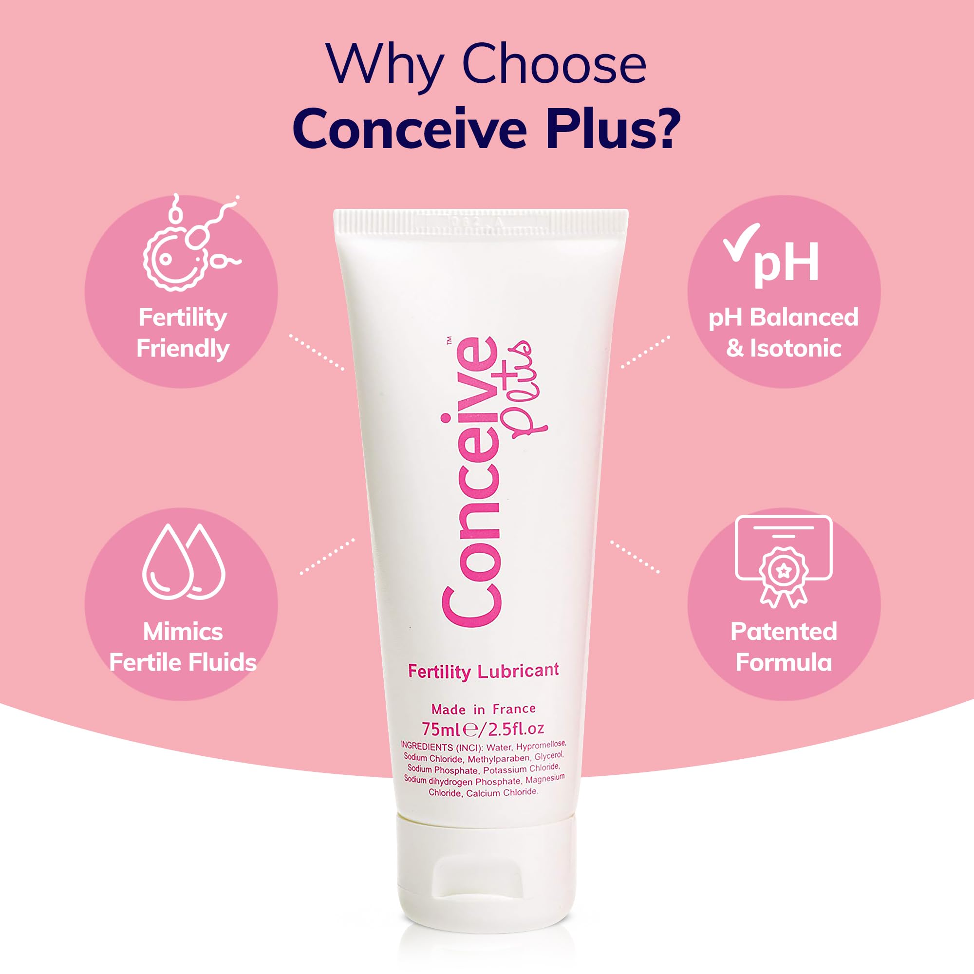 Conceive Plus Fertility Lubricant - Fertility Friendly Lube for Couples Trying to Conceive, 75ml / 2.5 fl oz CONCEIVE PLUSAu supplements