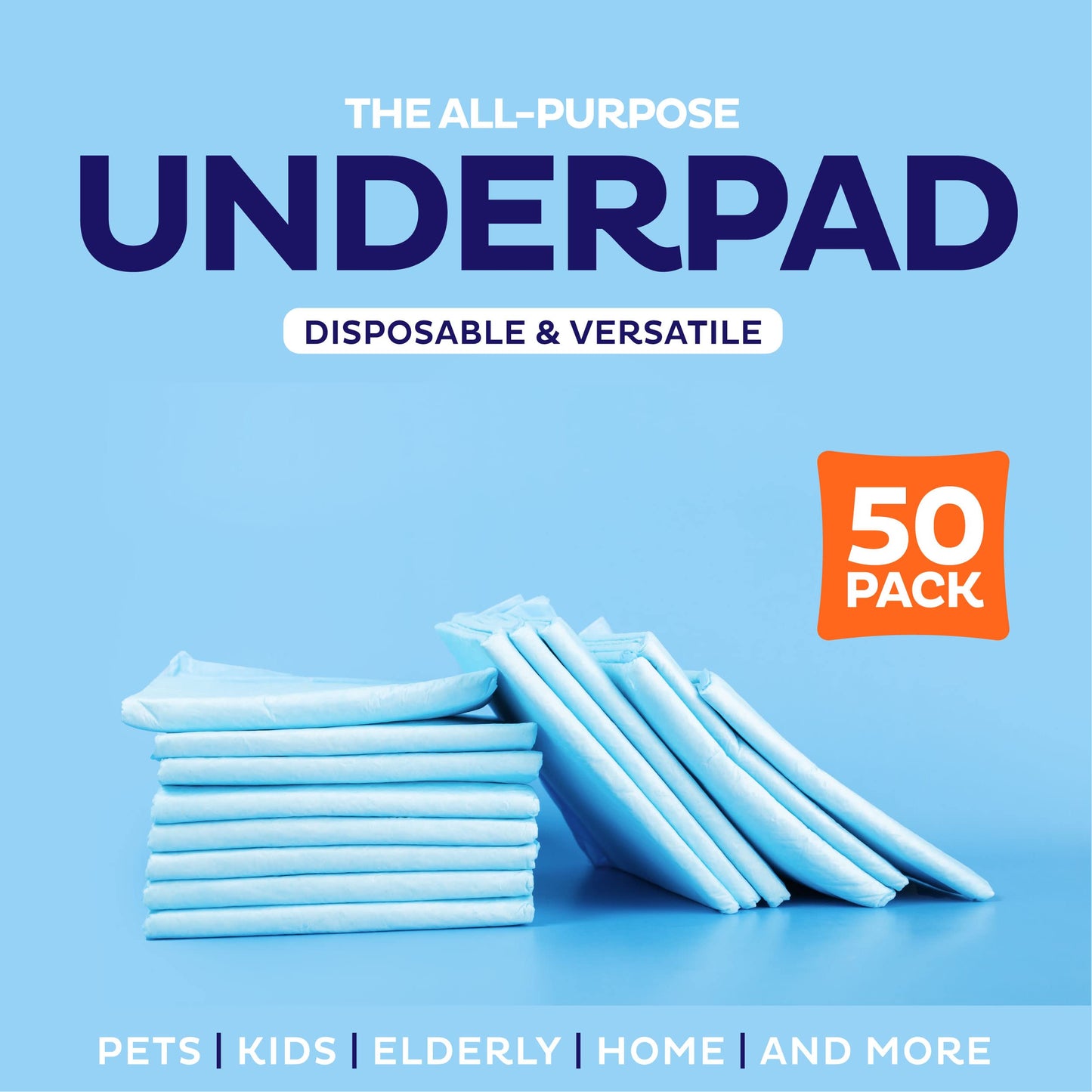 Chucks Pads Disposable [50-Pack] Underpads 23x36 Incontinence Chux Stack ManUS supplements
