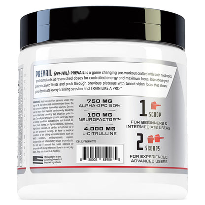Prevail Pre Workout Powder with Nootropics: Pre-Workout Drink for Men and Women Cutler NutritionUS supplements