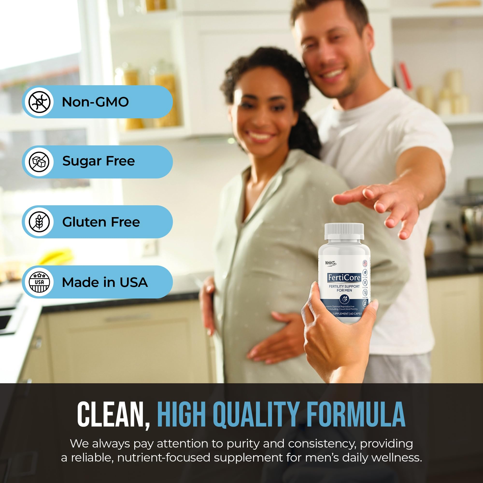 NHHS FertiCore – Men’s Fertility & Reproductive Wellness Supplement – Supports Sperm Health, Motility & Vitality – with Vitamins, Minerals, Amino Acids & Antioxidants – Made in USA, 60 Capsules NHHSAu supplements