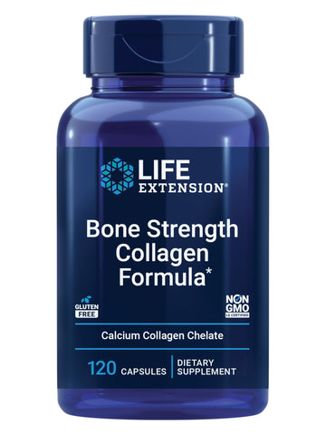 Life Extension Bone Strength Collagen Formula, Calcium Collagen chelate, Calcium fructoborate, Vitamin D3, Magnesium Citrate, Silicon, Boron, Gluten-Free, Non-GMO, 120 Capsules Life ExtensionAu supplements