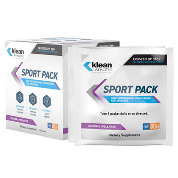 Klean Athlete Klean Sport Pack - Contains Magnesium Glycinate, Vitamin D & Omega-3 - Supports Muscle, Joint & Immune Health - NSF Certified - Daily Nutritional Supplement for Athletes - 30 Packets Klean AthleteAu supplements