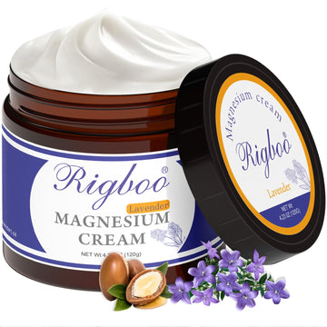 RIGBOO Magnesium Lotion for Sleep, Magnesium Cream, Muscle Relief and Relaxation Non-Greasy, Fast Absorbing Body Lotion with Coconut Oil with Chamomile, Safe for Sensitive Skin (Lavender) RIGBOOAu supplements