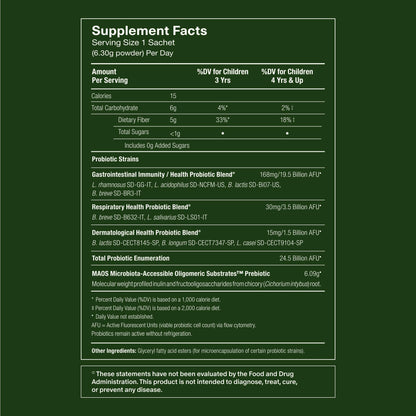 Seed PDS-08 Pediatric Daily Synbiotic - Fiber-Based Prebiotic & Probiotic for Kids - Digestive Health, Regularity, Constipation Relief - Ages 3-17 - Vegan and Shelf-Stable - 30 Sachets (30-Day Supply) Visit the Seed StoreUS supplements