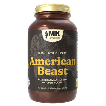 MK Supplements American Beast | Bison Liver & Heart Capsules | ~49x More CoQ10 Than Beef Liver | Regeneratively Raised Bison | 150 Capsules MK SupplementsAu supplements