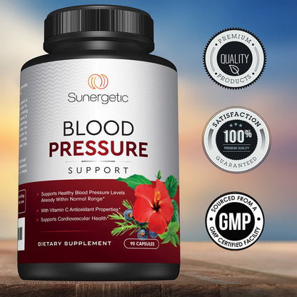 Premium Blood Pressure Support Supplement For Cardiovascular & Heart Health with Garlic SunergeticUS supplements