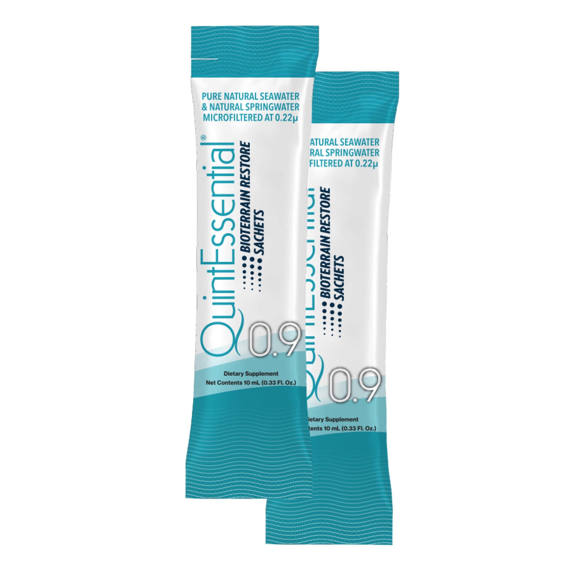 Quicksilver Scientific Quintessential 0.9 Sachets - Isotonic Solution with Sea Water Minerals + Alpine Spring - Liquid Hydration, Electrolyte + Multi Minerals Supplement (30 Count) Quicksilver ScientificUS supplements