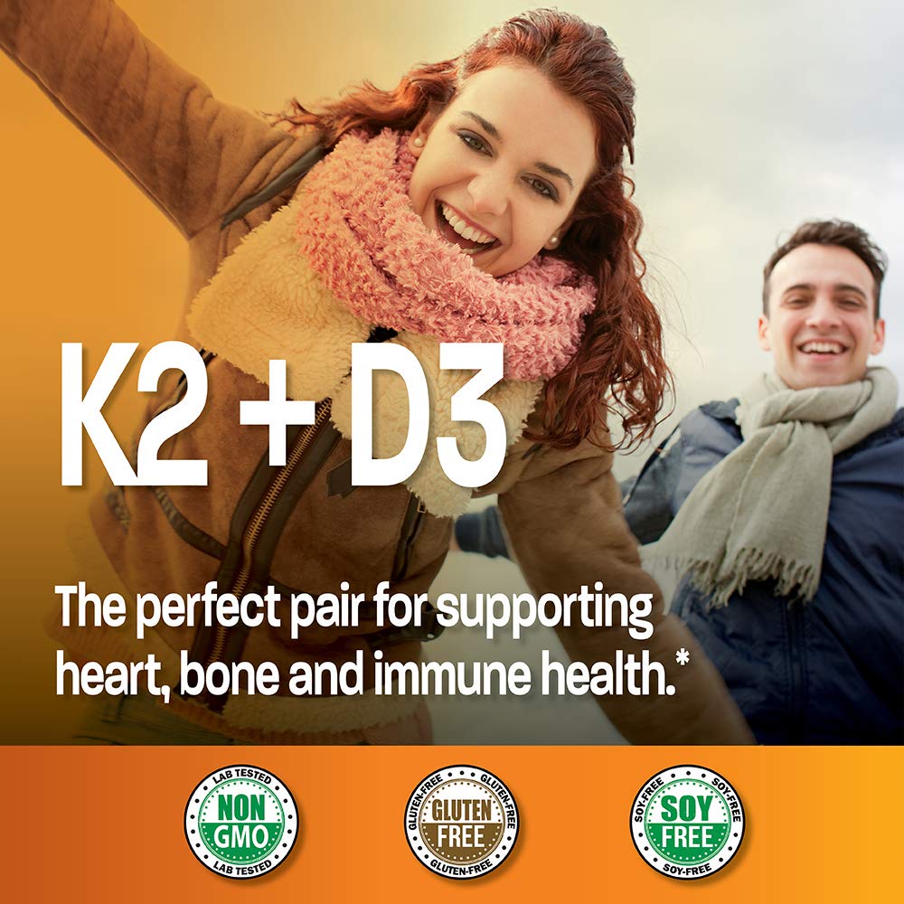 Bronson Vitamin K2 (MK7) with D3 Supplement Bone and Heart Health Non-GMO BronsonAu supplements