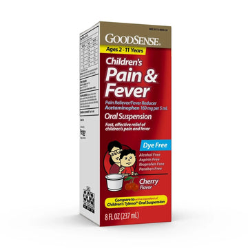 GoodSense Children's Dye-Free, Acetaminophen 160 mg per 5 mL Oral Suspension, Cherry Flavor, 8 FL OZ GoodSenseAu supplements