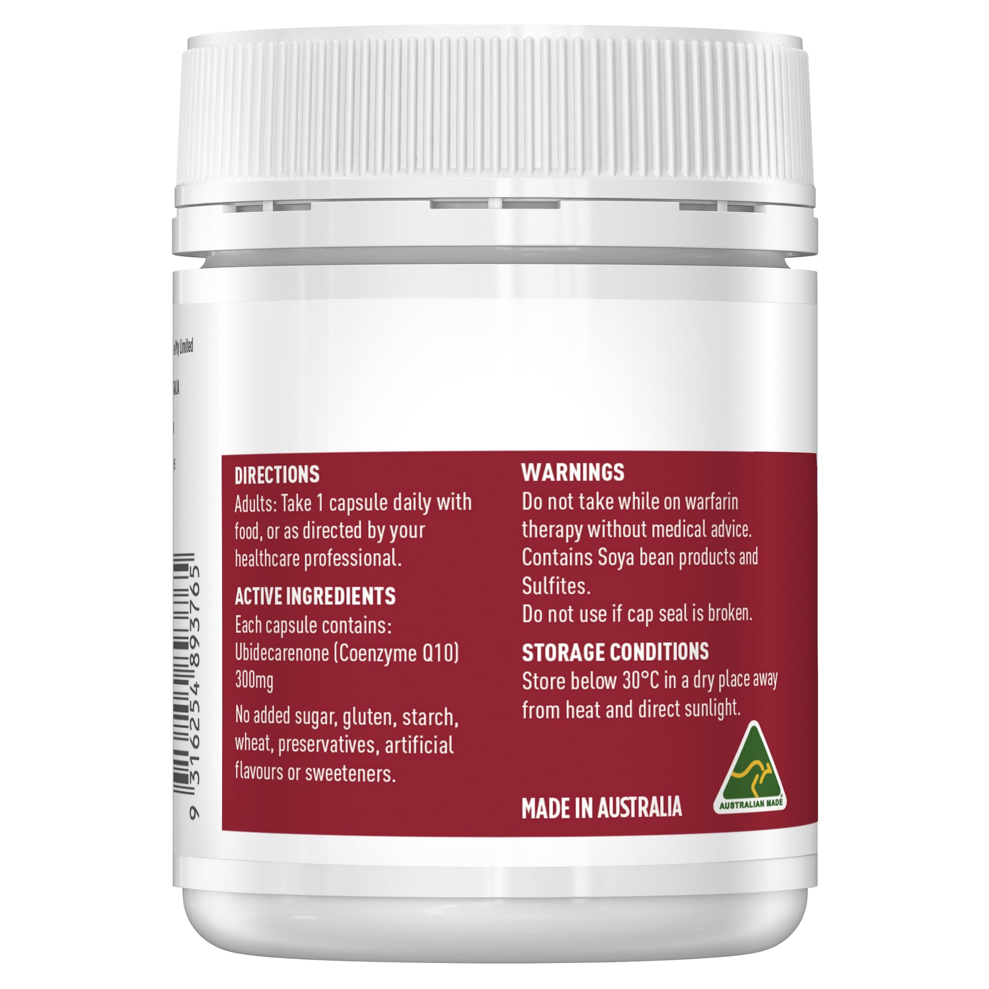 Healthy Care Ultra Strength 300mg Co Enzyme Q10 Capsules, Red, 60 Count | Supports Healthy CareUS supplements