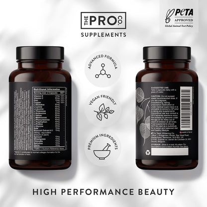 Premium Vegan Collagen Booster Supplement - Hair Skin & Nails Vitamins The Pro CoUS supplements