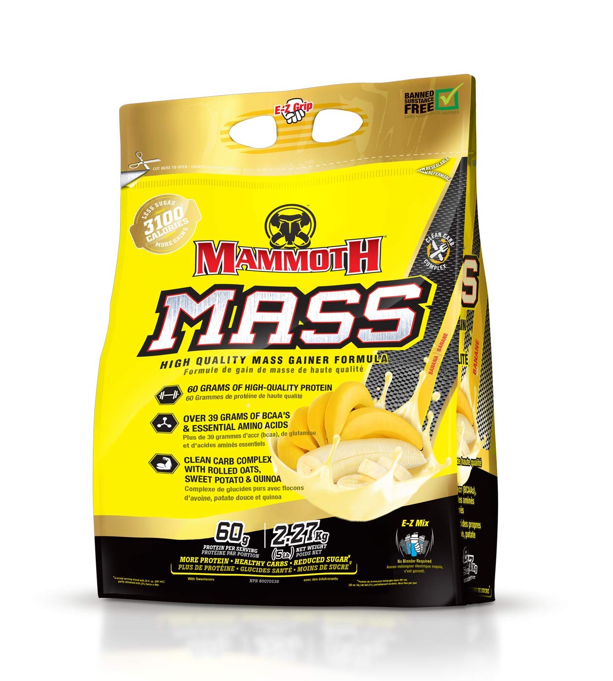 Interactive Nutrition Mammoth Mass Supplement, 5 lbs, Banana, 2.2kg Banana MammothAu supplements