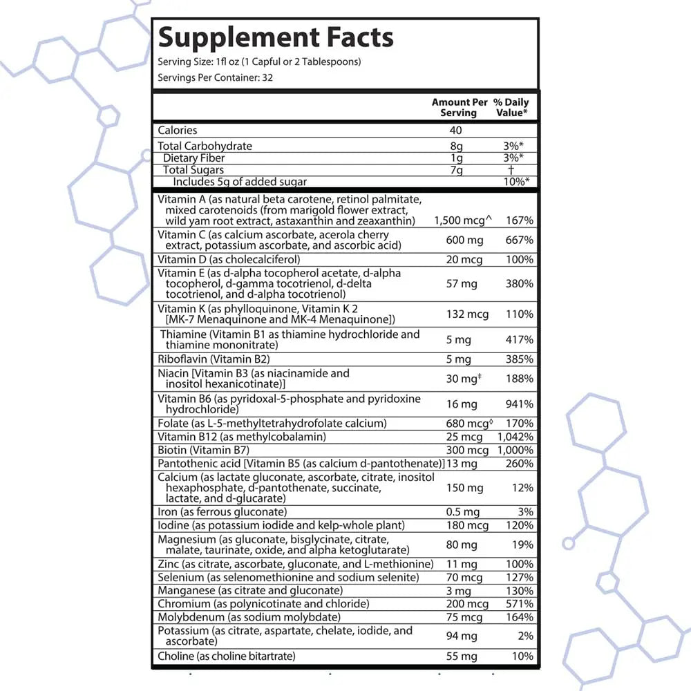 Drucker Labs - intraMAX Organic Liquid Multivitamin, Non GMO, Dairy Free, Gluten Free, Magnesium, Vitamin D, C and E, Zinc (32 oz., Peach Mango) Drucker LabsAu supplements