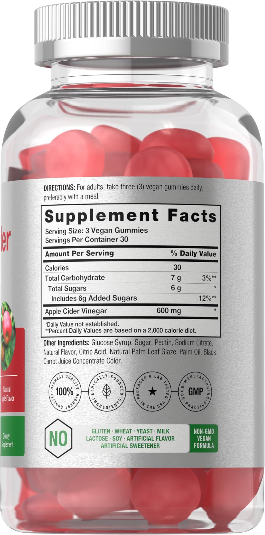 Vegan Apple Cider Vinegar Gummies | 90 Count | ACV Supplement | Natural Apple Flavor HorbäachUS supplements