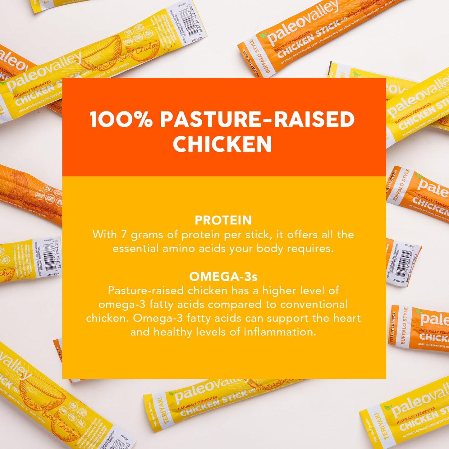 Paleovalley Pasture-Raised Chicken Sticks – 10 Pack – 7g Protein per Stick – Keto-Friendly, Paleo, Gluten-Free, Nitrate-Free – On-the-Go Snack (10 Pack, Teriyaki) PaleovalleyUS supplements