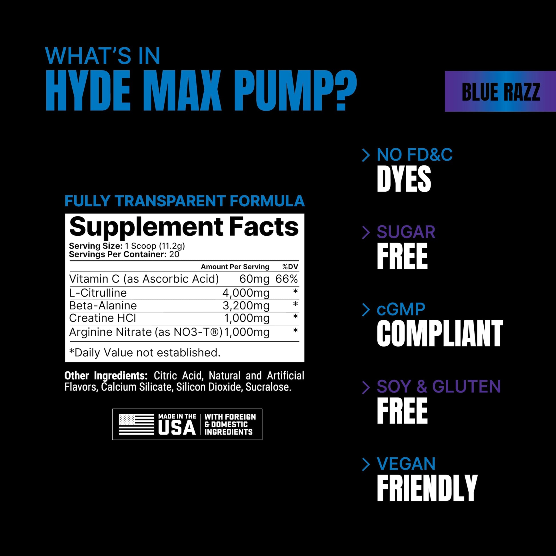 PROSUPPS Hyde Max Pump Pre Workout for Men and Women - Nitric Oxide Supplement PROSUPPSAu supplements