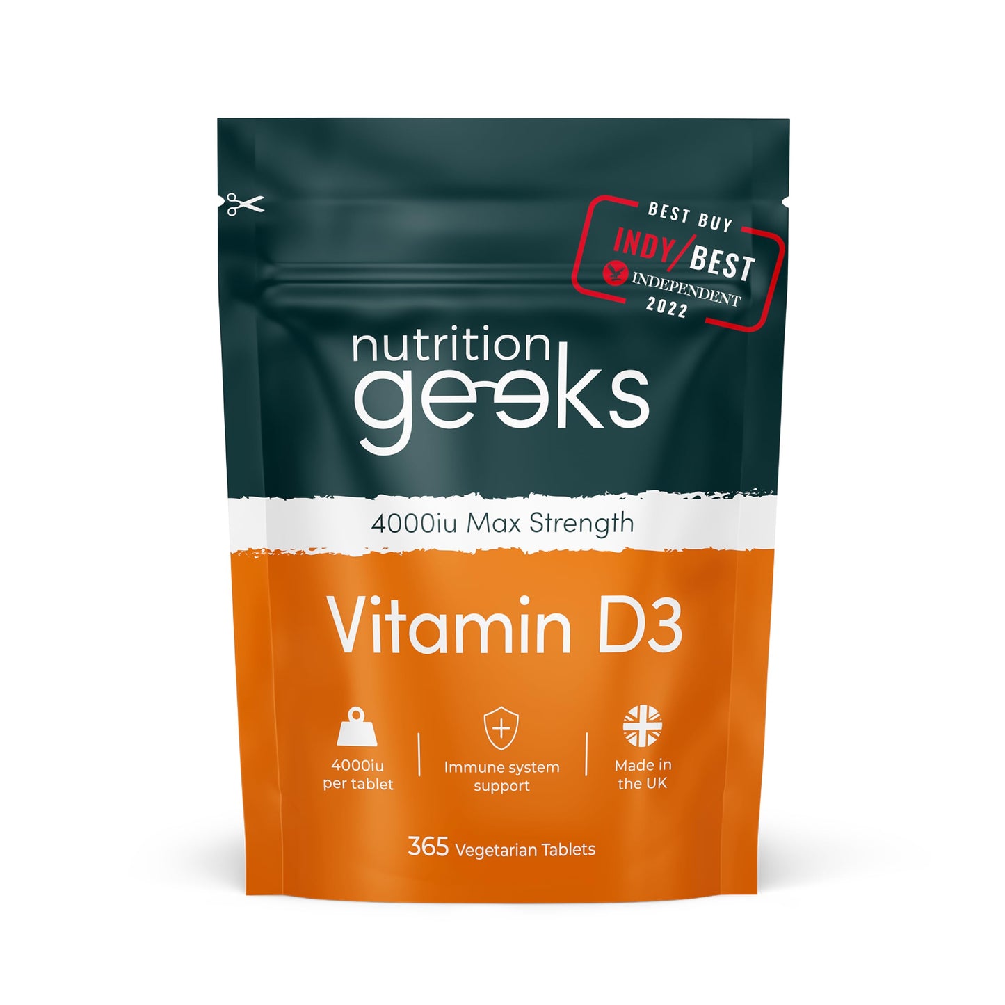 Vegetarian Vitamin D3 4000 iu - 1 Year Supply, 365 Easy-Swallow High Strength Vitamin Nutrition GeeksUS supplements