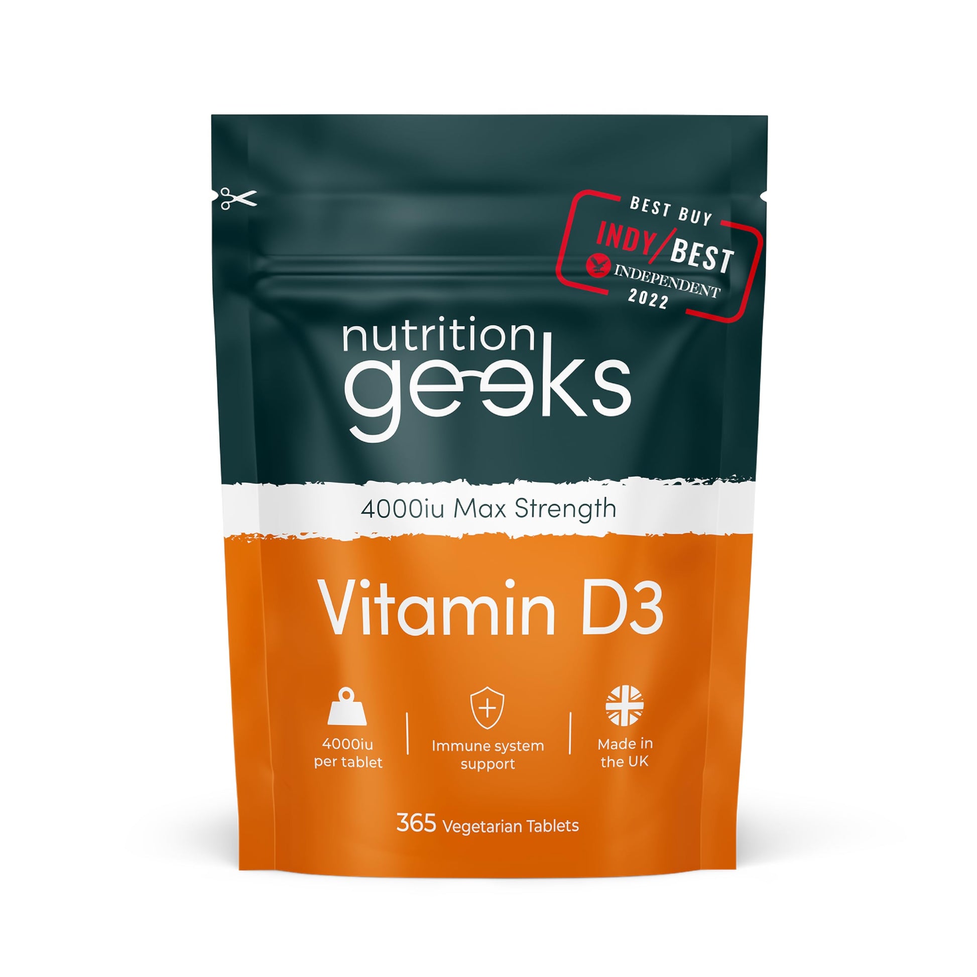 Vegetarian Vitamin D3 4000 iu - 1 Year Supply, 365 Easy-Swallow High Strength Vitamin Nutrition GeeksUS supplements