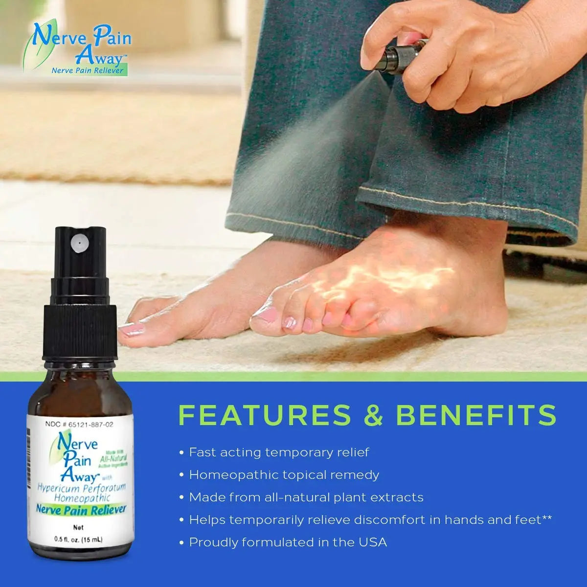 Nerve Pain Away – Homeopathic Topical Spray for Temporary Nerve Pain Relief in Hands and Feet Nerve Pain AwayAu supplements