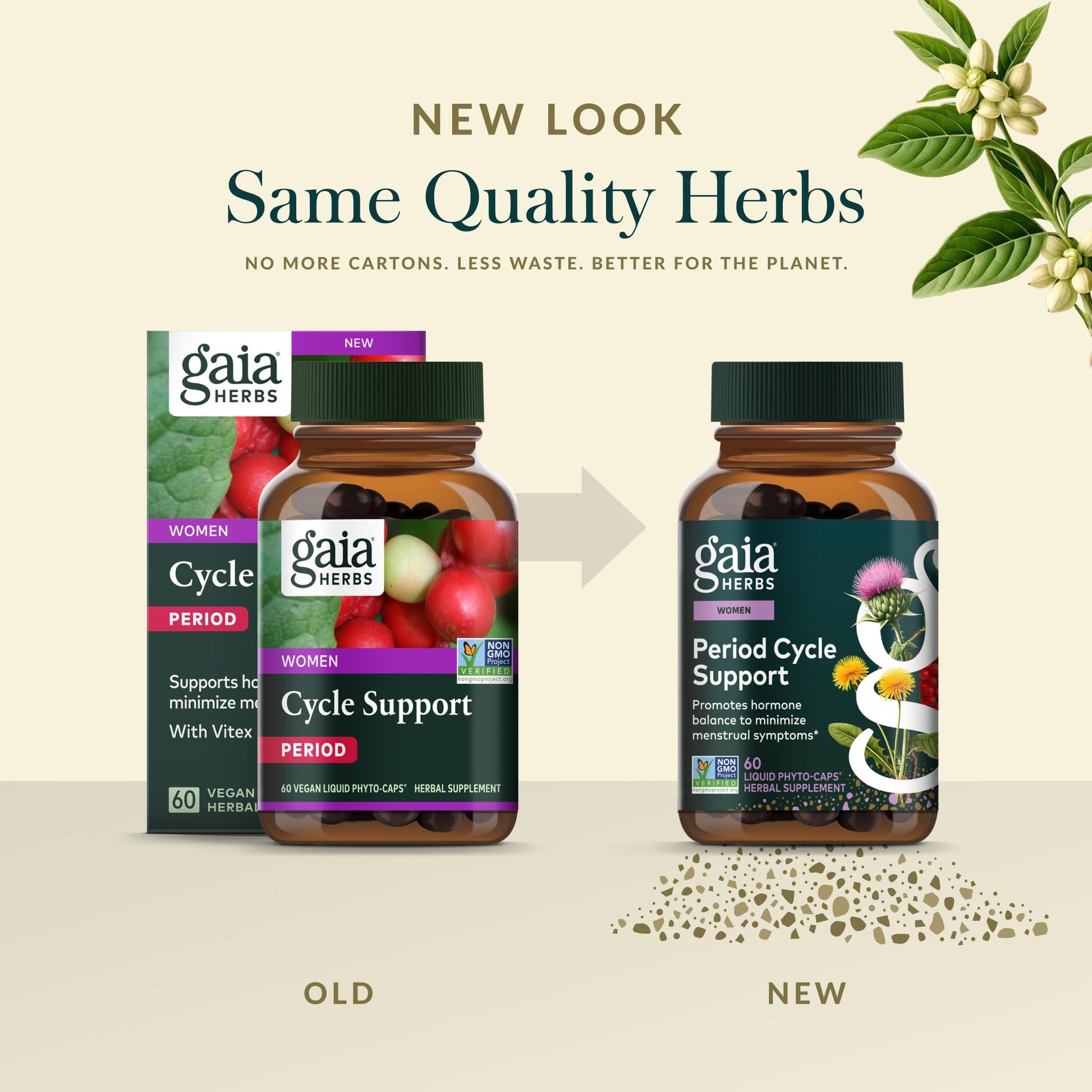 Gaia Herbs Period Cycle Support - Supports Hormone Balance & PMS Relief* - Herbal Supplement with Vitex Berry & Schisandra - Free from Gluten, Dairy & Soy - 60 Vegan Capsules (60 Servings) Gaia HerbsAu supplements