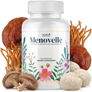 Nature’s NutriWave Menovelle Capsules for Women – Natural Daily Support Formula with Mushrooms and Botanicals – Non-GMO, Easy to Take, Made in the USA, 60 Capsules, 30 Servings, 1 Month Supply Nature’s NutriWaveAu supplements
