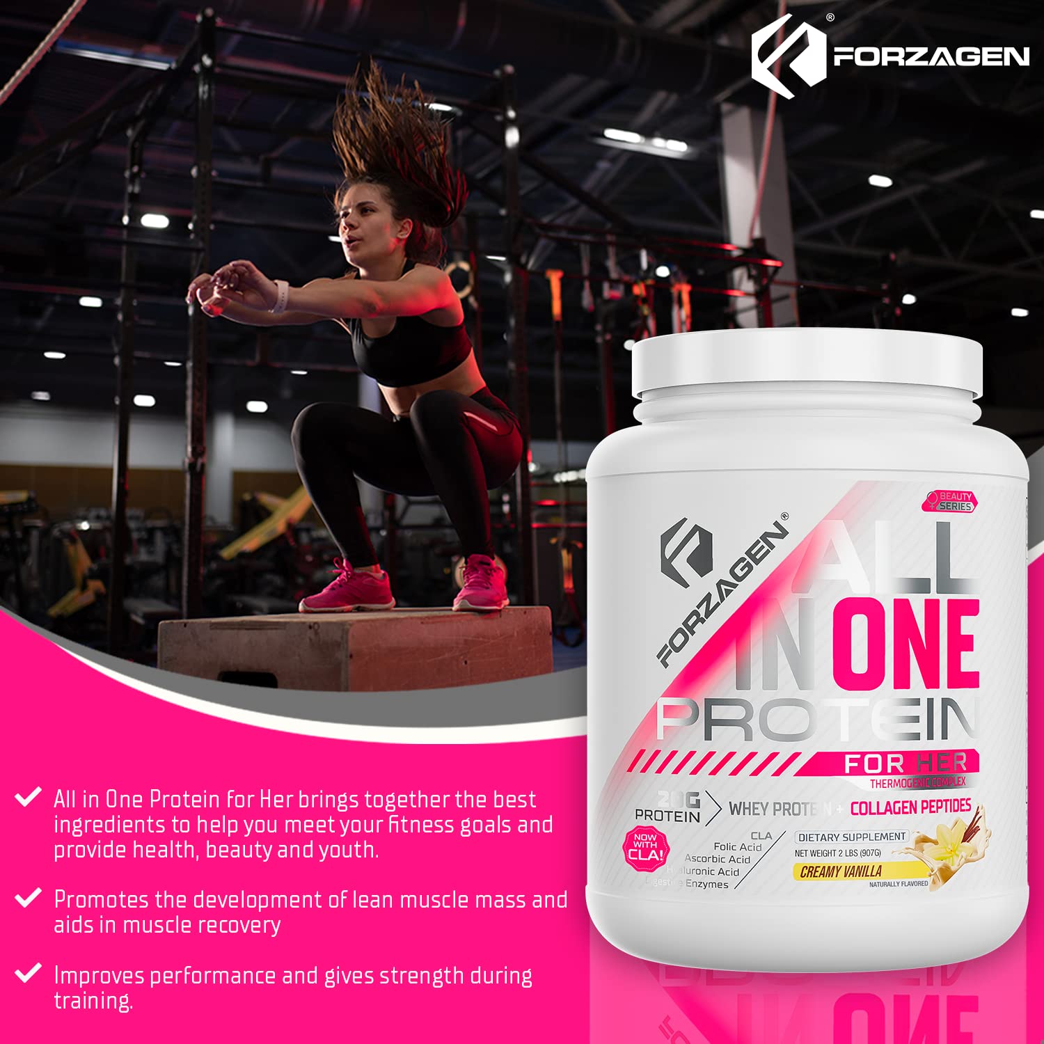 Forzagen All in One Protein for Her, Protein Powder for Women with Collagen Peptides ForzagenUS supplements