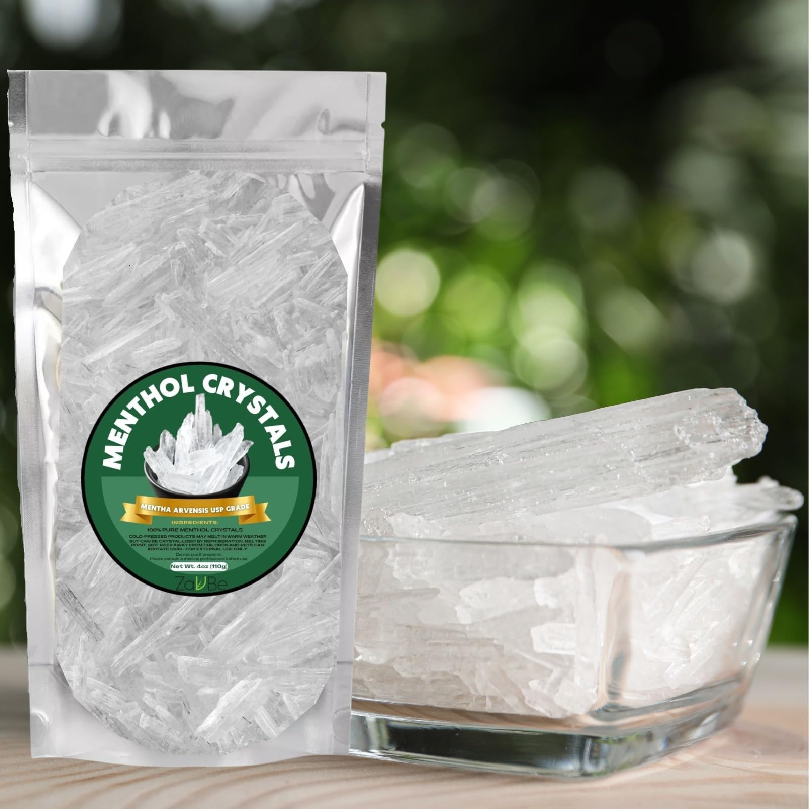 ZAVBE 1LB Menthol Crystal Mentha Arvensis Pure Natural in Resealable Bag USP Food Grade ZAVBEAu supplements
