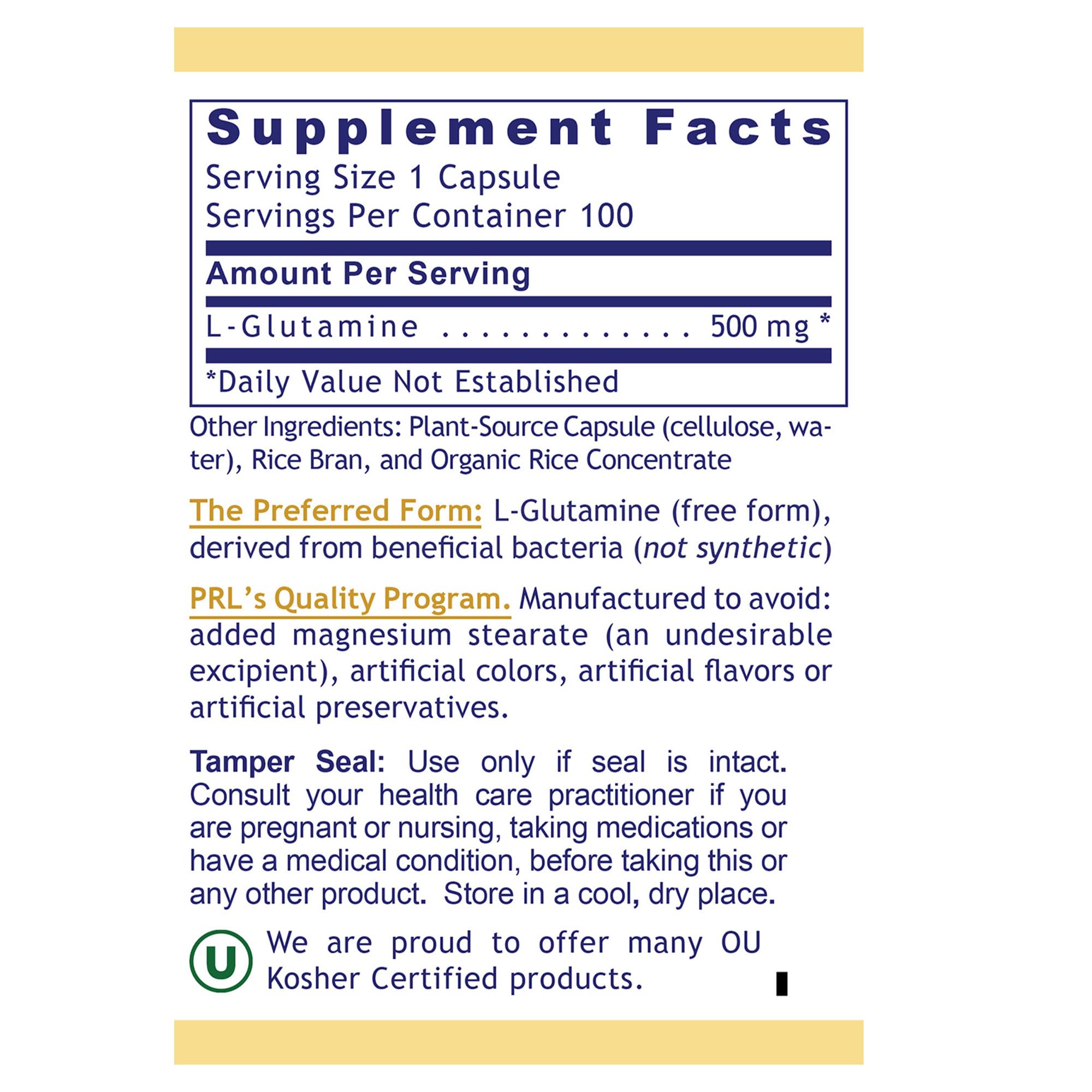 Premier Glutamine by Premier Research Labs --100 caps Premier Research LabsAu supplements
