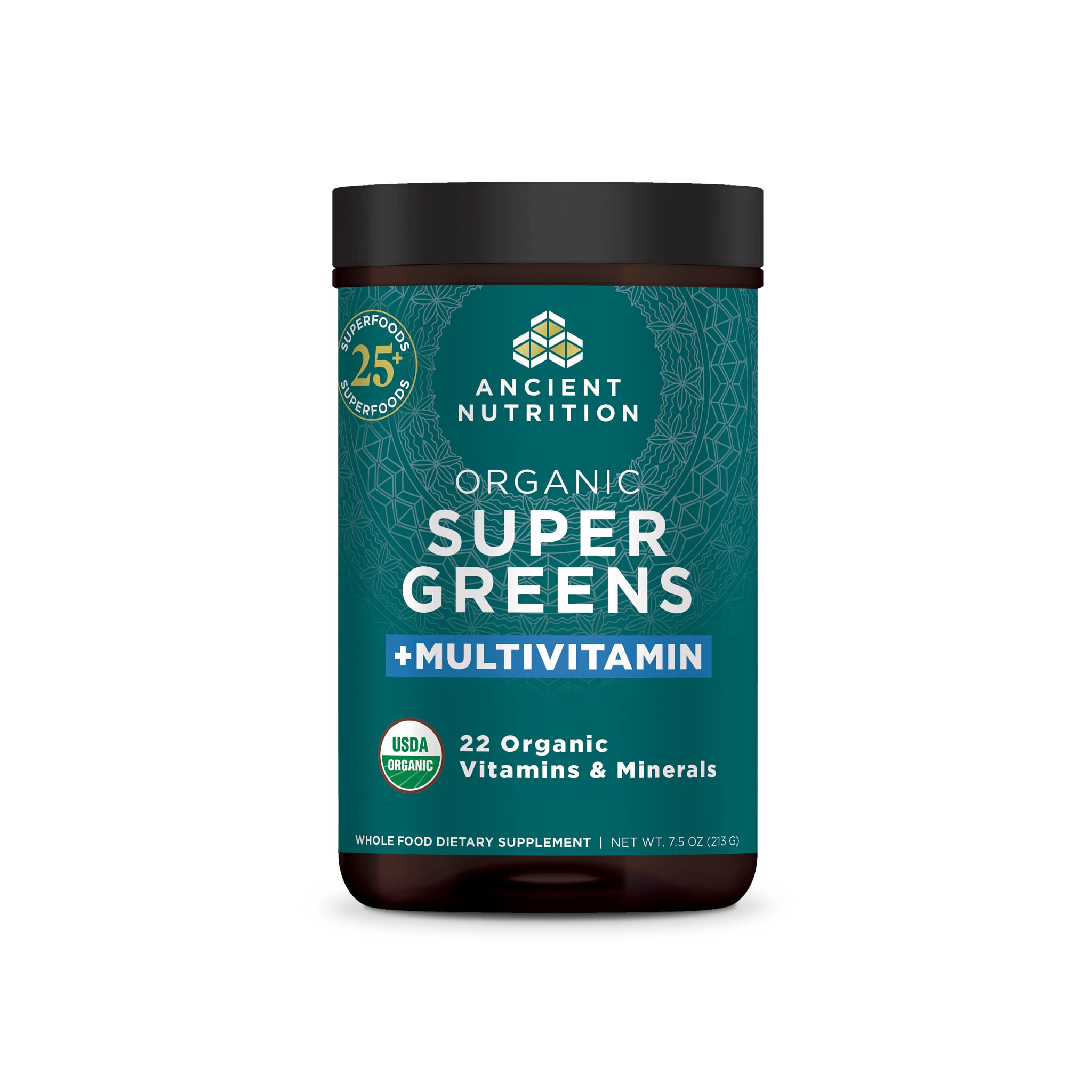 Ancient Nutrition, Vitamin Powder, One Bottle Made from Real Fruits, Vegetables and Herbs, for Digestive and Energy Support, 25 Servings, 7.5oz Ancient NutritionAu supplements