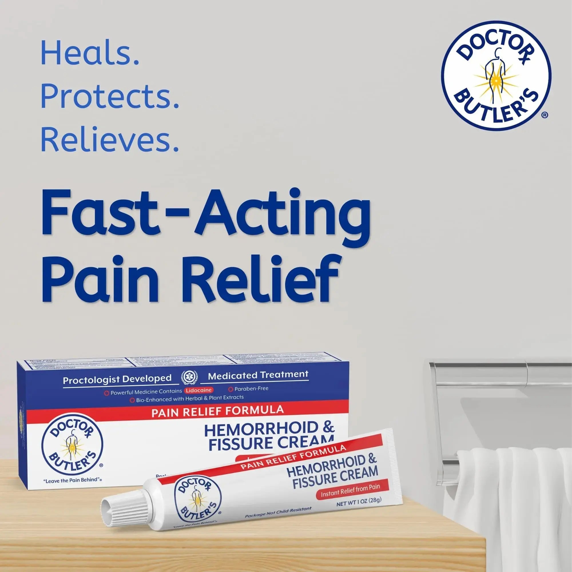 Doctor Butler's Hemorrhoid & Fissure Cream – Instant Pain Relief Hemorrhoid Treatment with Lidocaine, Fast Acting Hemorrhoid Cream for Relief from External Itching and Burning (1 oz.) Doctor Butler'sAu supplements