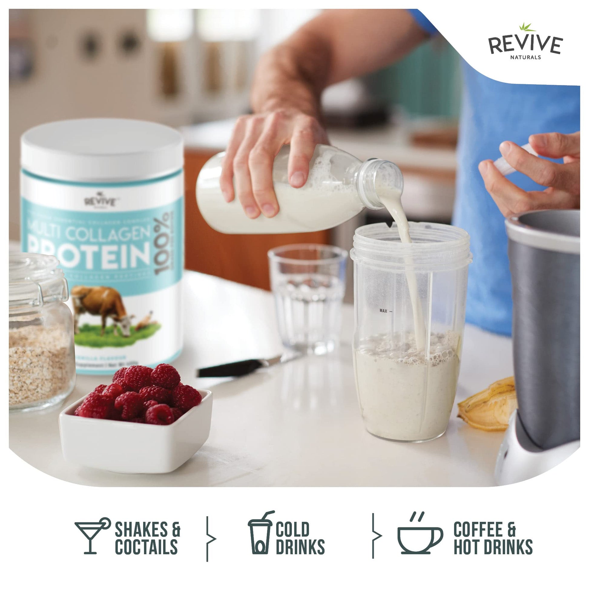 Vanilla Multi Collagen Protein Powder - 400g - Unsweetened - 5 Types of Collagen Peptides Revive NaturalsAu supplements