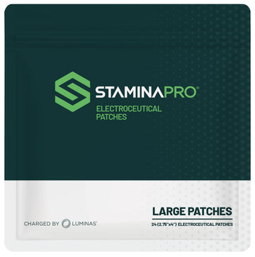 LUMINAS STAMINAPRO Patch - Water-Resistant Athletic Adhesive, Electroceutical Relief - Versatile Active Comfort, Long Lasting - Back, Joints, Knees, Hamstrings - 24 Pack (Large Tan Patches) LUMINASAu supplements