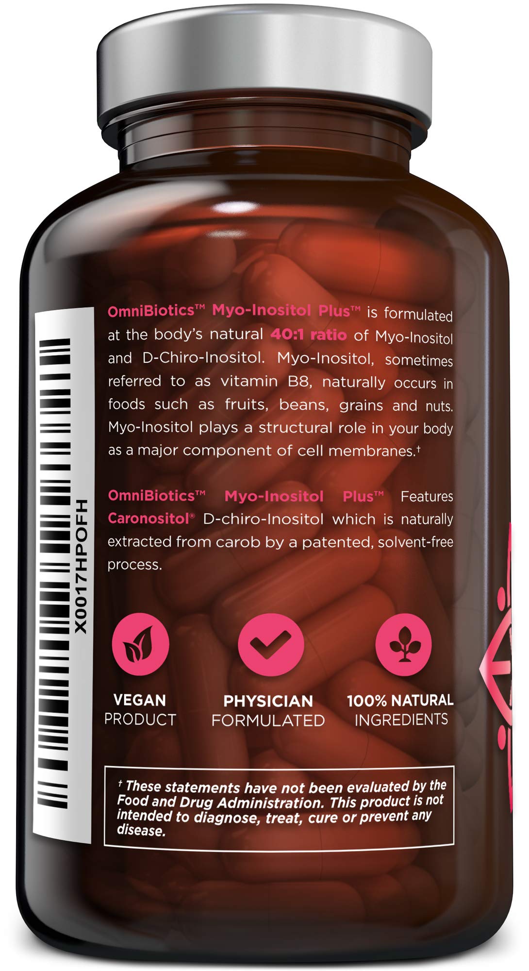 OmniBiotics Myo-Inositol & D-Chiro Inositol Supplement with 40:1 Ratio for Hormone Balance for Women - Women Supplement to Support Reproductive Health & Ovarian Function. Non-GMO - 120 Vegan Capsules OmniBioticsAu supplements