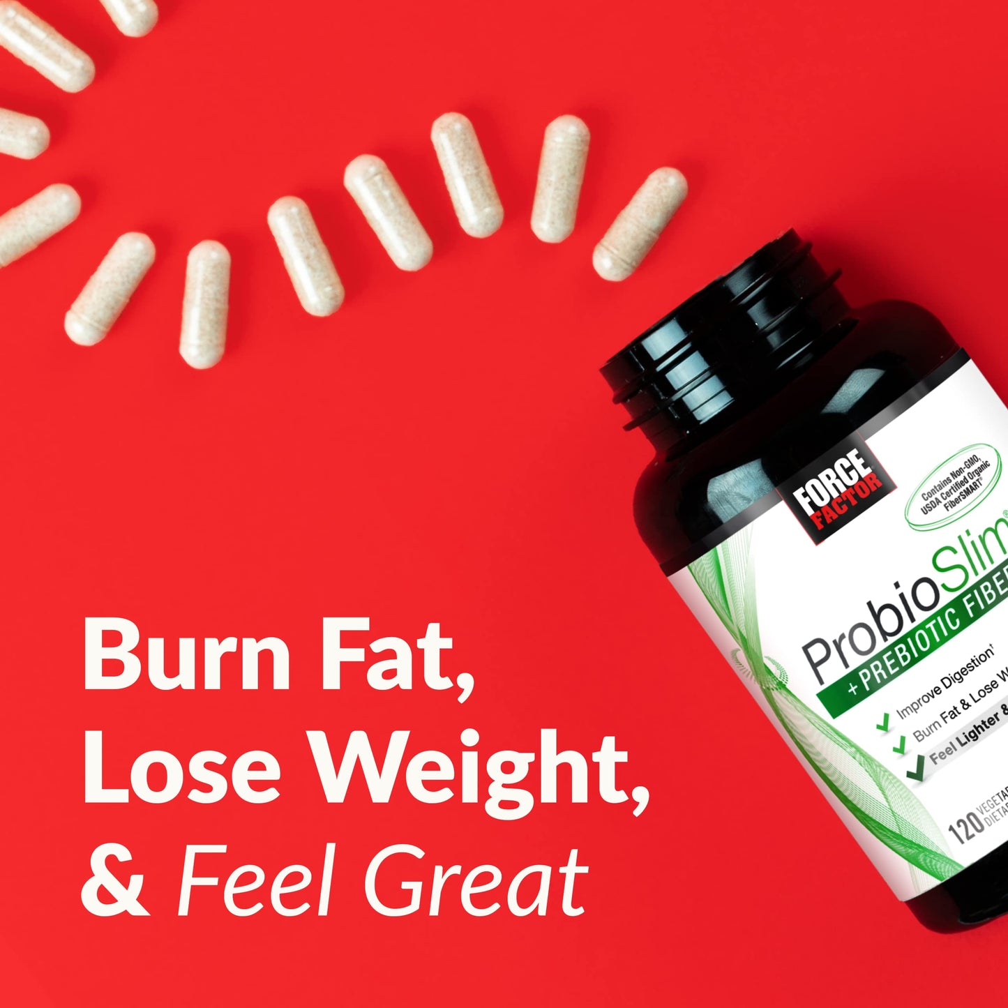 Force Factor ProbioSlim + Prebiotic Fiber Weight Loss Supplement for Women and Men Force FactorUS supplements