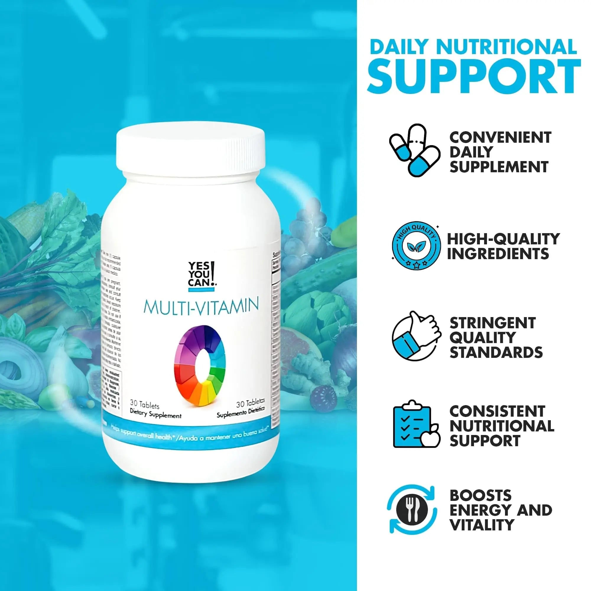 Yes You Can! Daily Multivitamins for Men and Women - Helps Assist Overall Health & Well-Being, Contains Antioxidants Yes You Can!Au supplements
