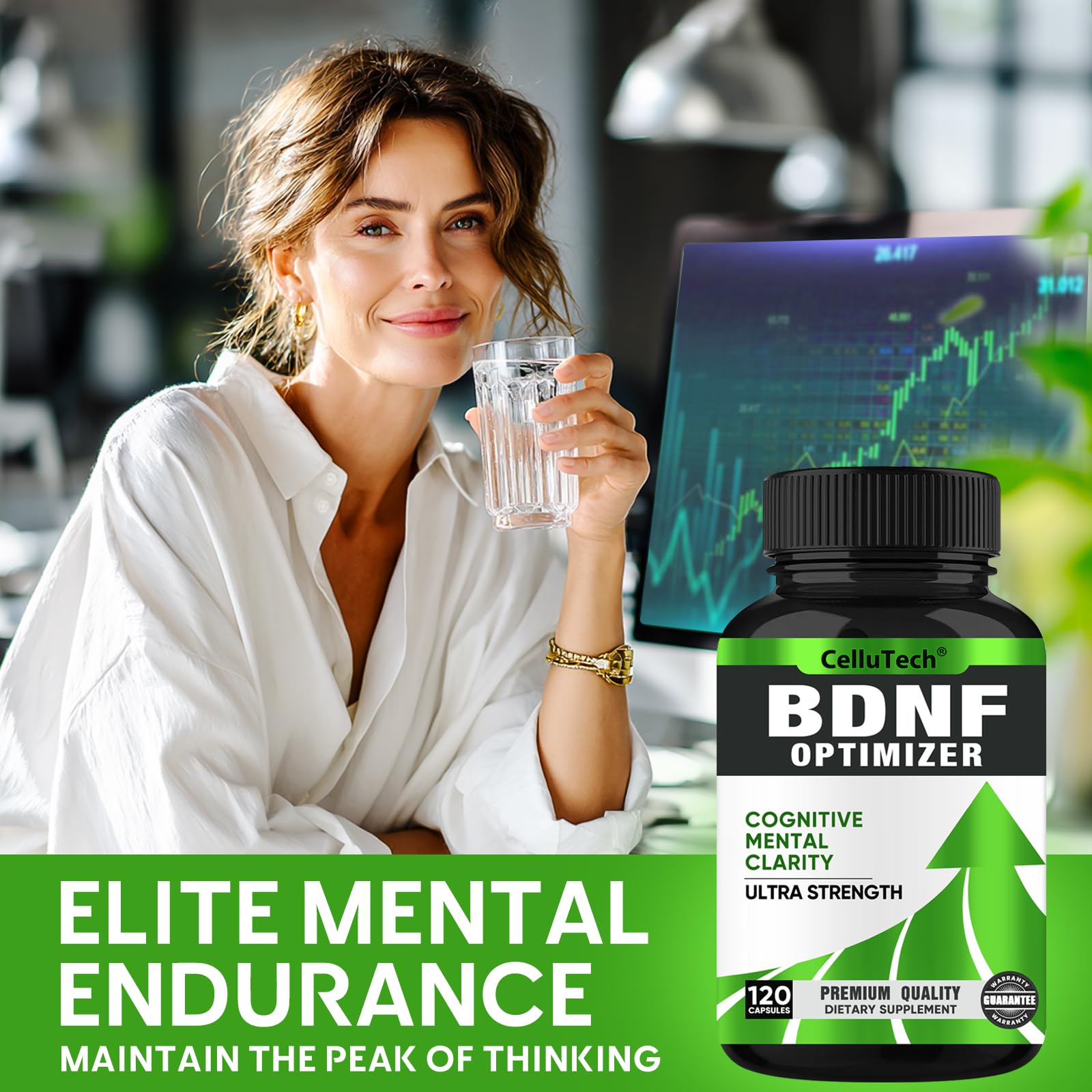 Nootropic Brain Supplement for Memory & Focus Support – Advanced Cognitive Formula for Mental Clarity & Mood Balance with Bacopa Monnieri, Lion's Mane, Alpha GPC & Omega-3 – 120 Capsules CelluTechAu supplements