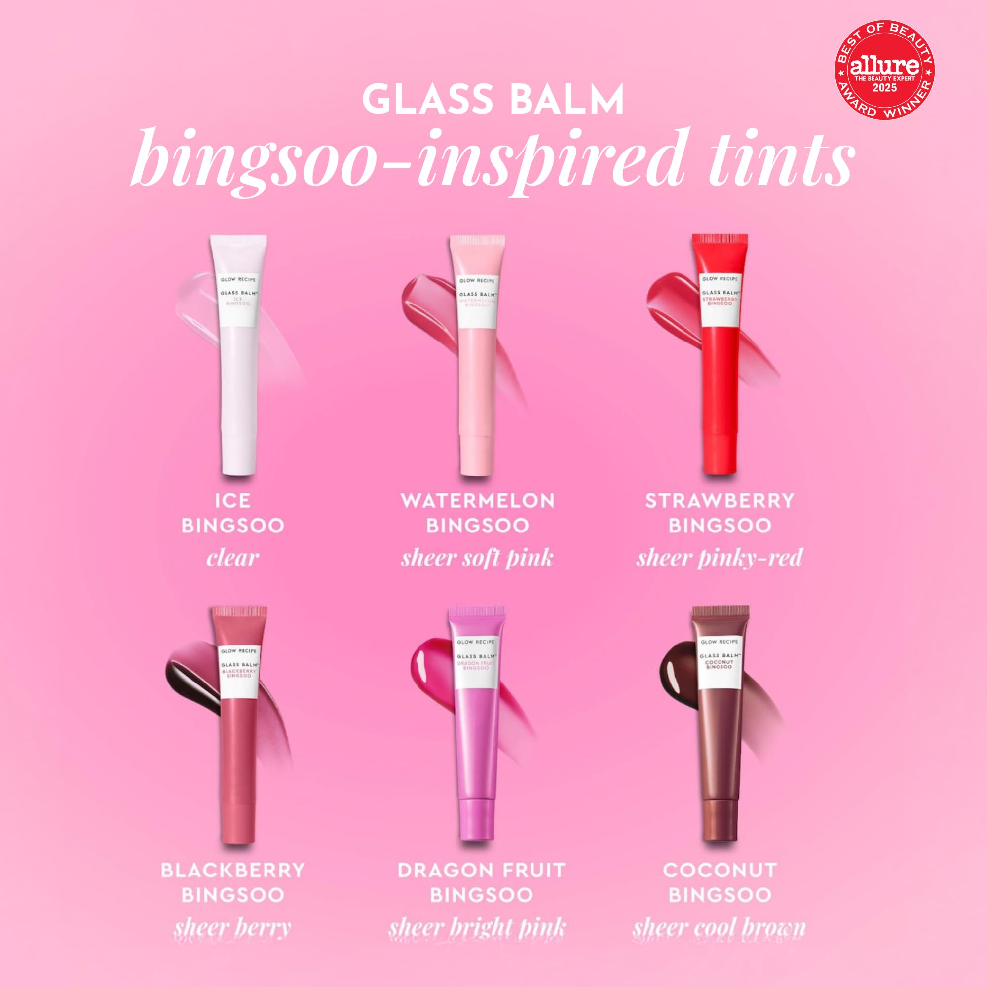 Glow Recipe Glass Balm Lip Treatment - 12Hr Hydrating Lip Balm & Moisturizer with Hyaluronic Acid to Smooth, Plump & Protect from Dryness, High Shine Finish - Clear Tint, Ice Bingsoo (15 ml) Glow RecipeAu supplements