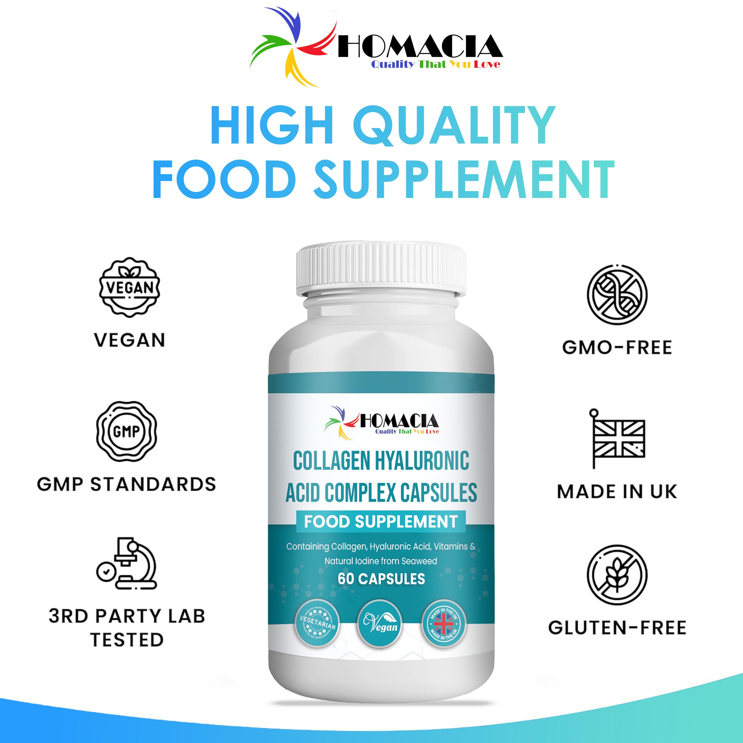 Homacia’s Collagen Capsules | Marine Collagen with Hyaluronic Acid | Pure Collagen Supplements for Women HOMACIA Quality That You loveAu supplements