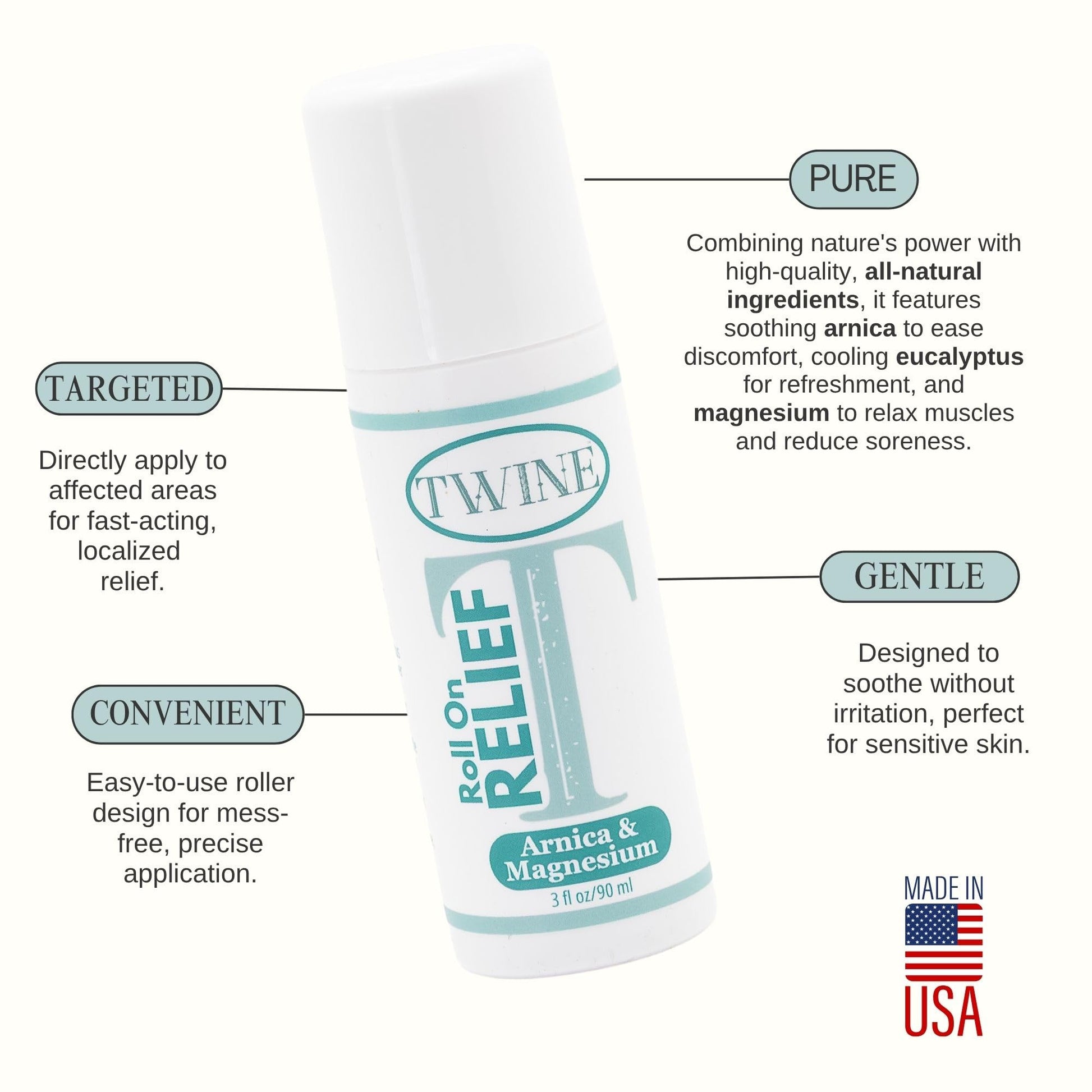 TWINE All-Natural Muscle Relief Roller with Arnica, Camphor & Eucalyptus – 90ml TWINEAu supplements