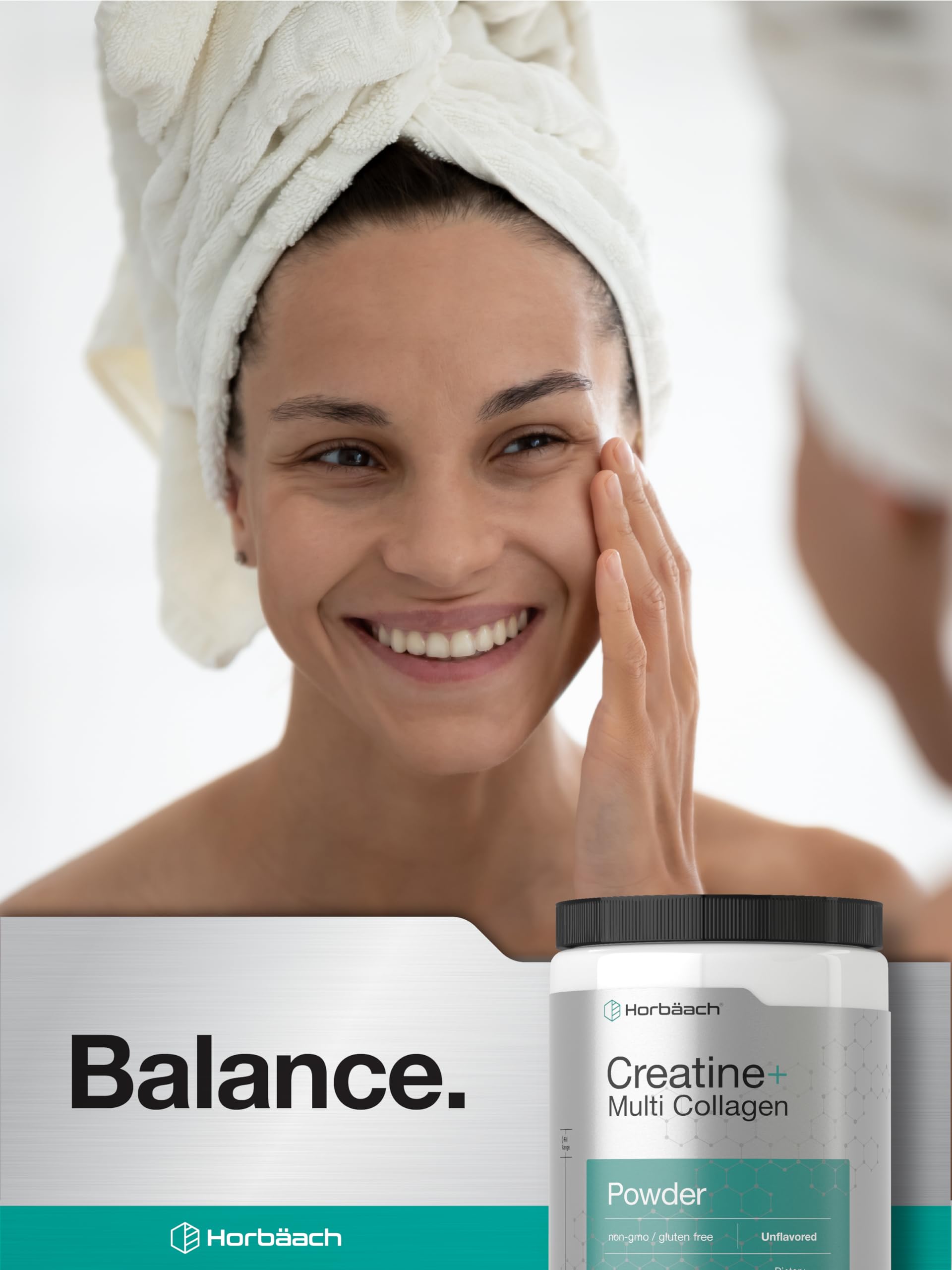 Horbäach Creatine Monohydrate Powder | with Collagen and L-Taurine | 10.05 oz | Unflavored | for Women and Men | Non-GMO, Gluten Free HorbäachAu supplements