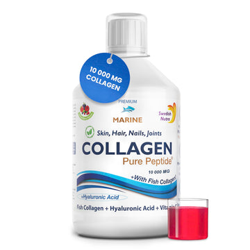 Marine Liquid Collagen 10000mg 500 ml I Pure Hydrolyzed Collagen Peptides Swedish NutraAu supplements