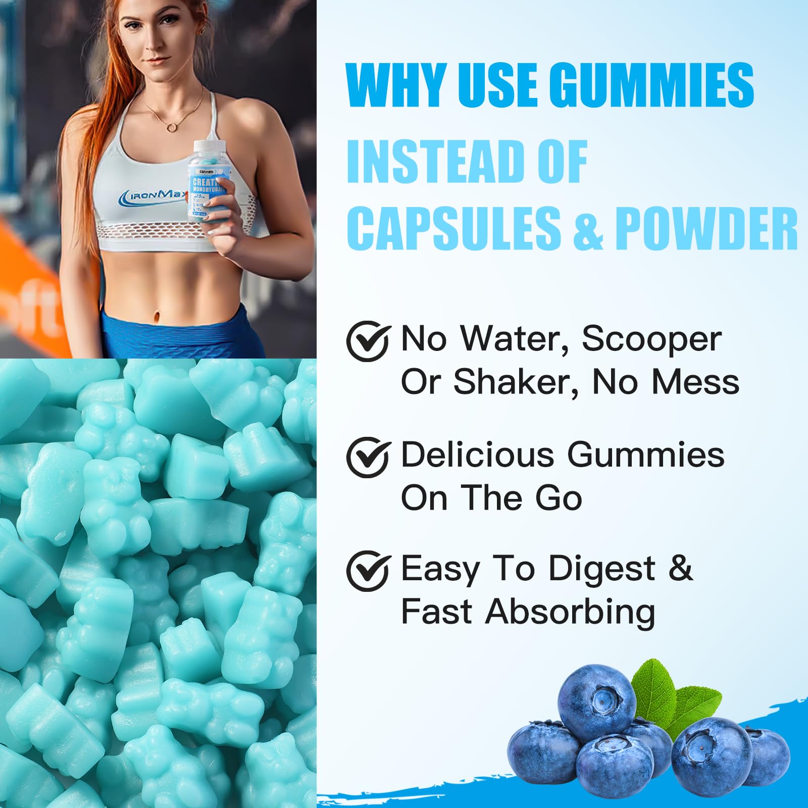 ElevateLife Creatine Monohydrate Gummies 5000mg for Men & Women, Chewables ElevateLifeAu supplements