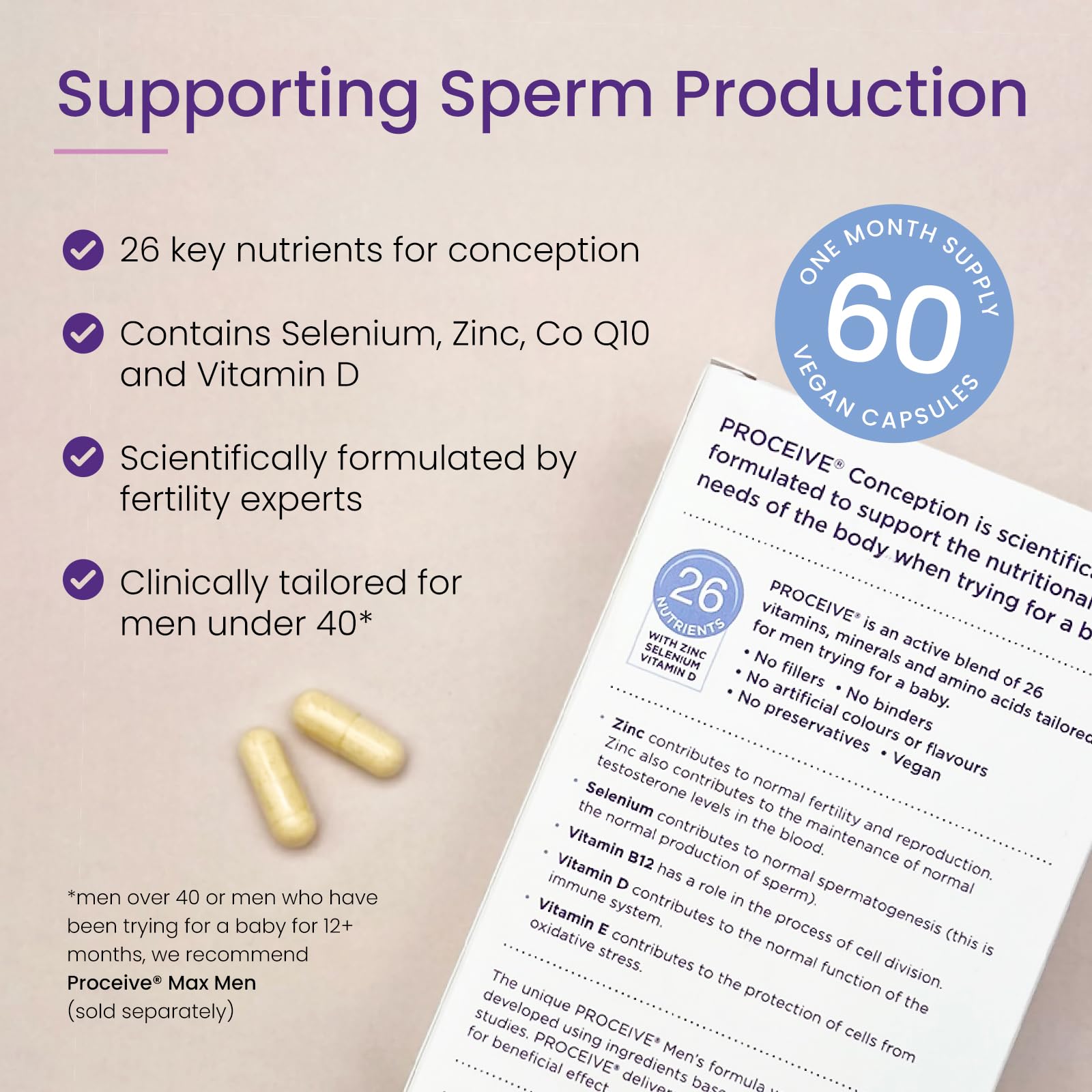 Proceive® Men Fertility Supplement for Conception - Vitamins & Minerals for Men Trying ProceiveUS supplements