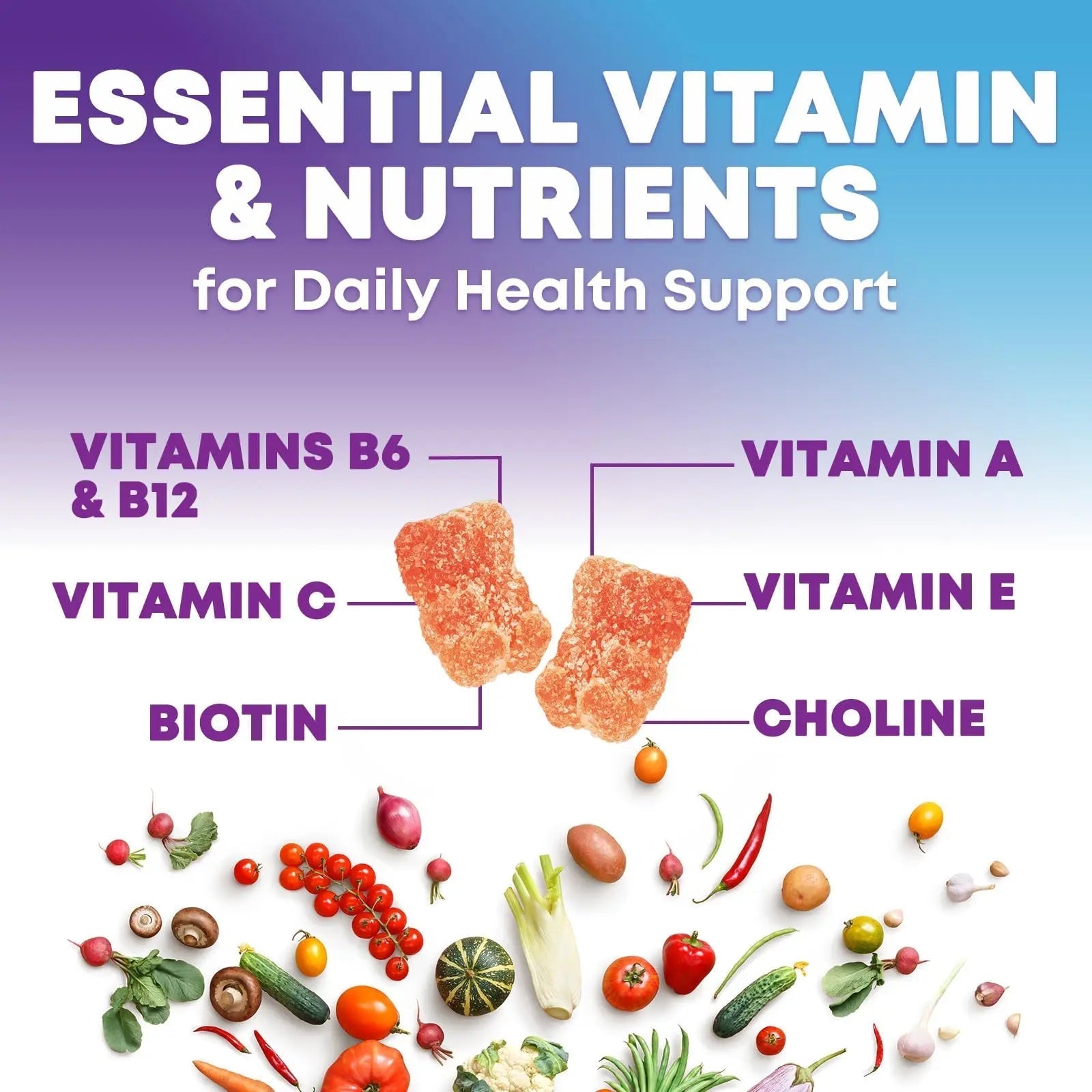 Multivitamin Gummies for Adults - Complete Adult Multivitamins Gummy with Essential Vitamins A, C, D, E, & High Potency B12 for Women & Men Nature's ChoiceAu supplements